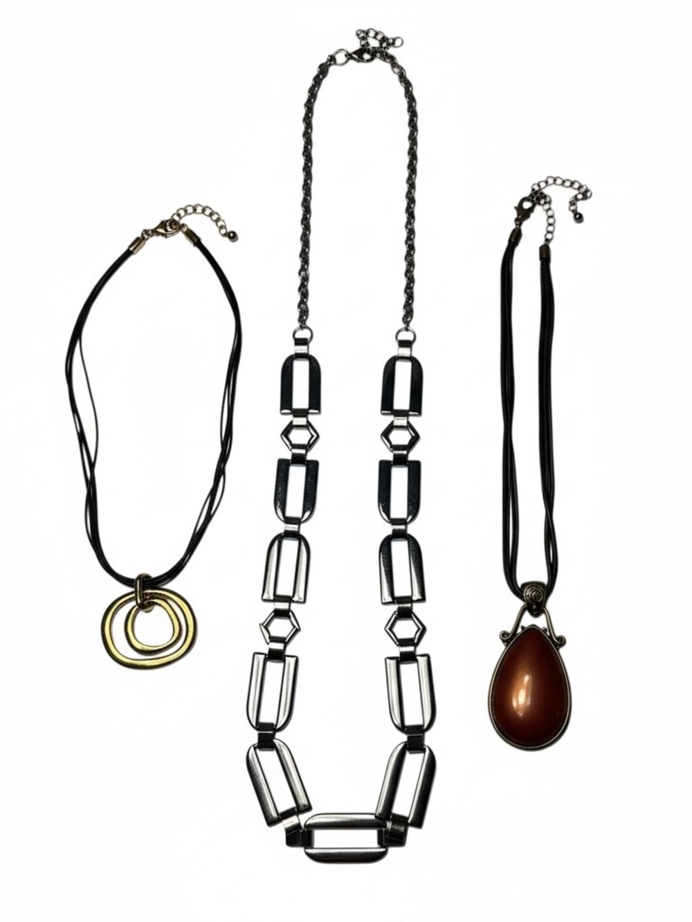 Chicos Necklace Lot of 3 Gold Tone Silver Tone Variety Accessories Jewelry